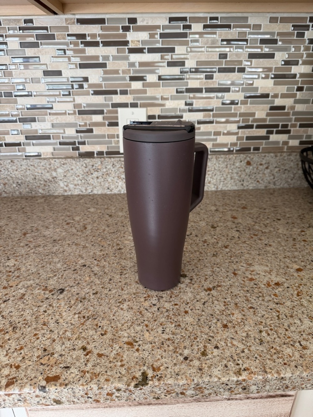 Brummate mocha   era with flip straw 40ounces Travel Mug with Handle -